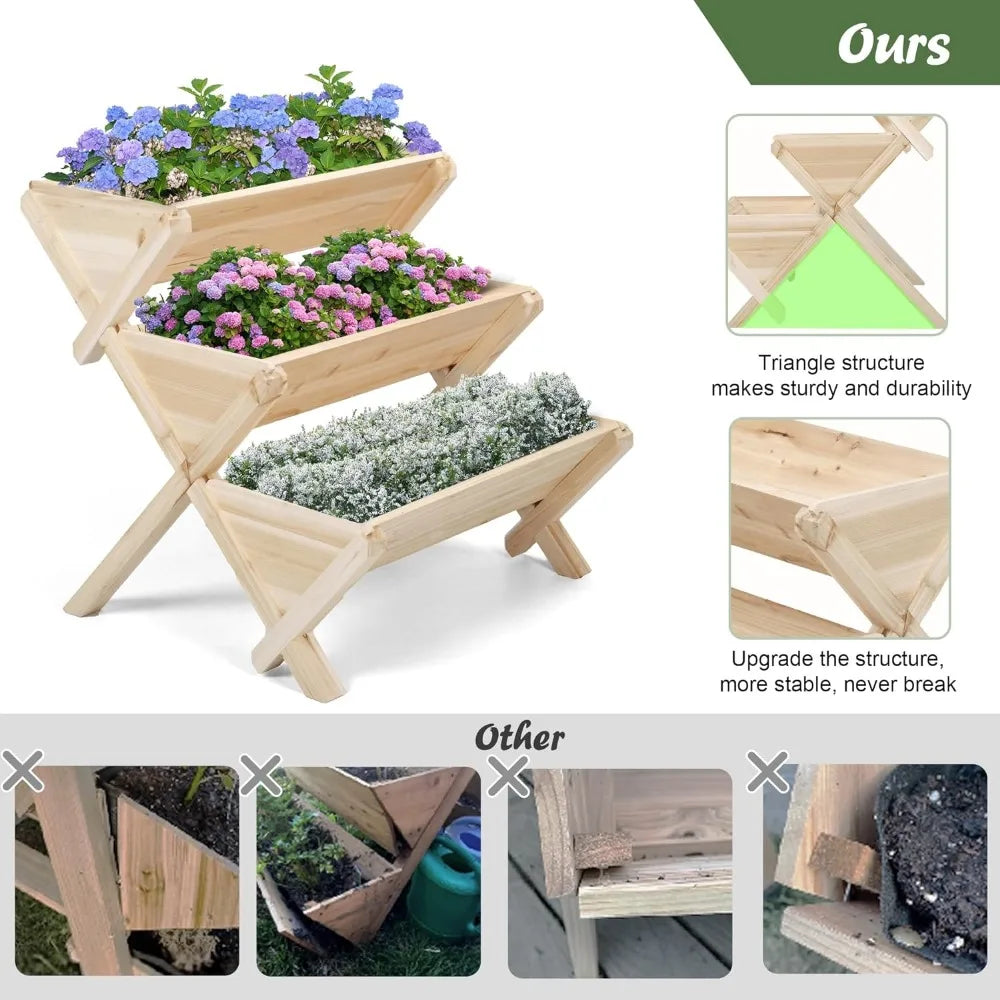 Raised Indoor/Outdoor Garden Beds for Flowers Herbs Vegetables